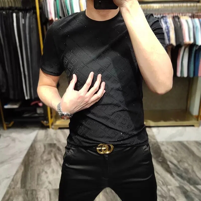 

Luxury TShirt Men s Designer T Shirts Short Summer Fashion Casual with Brand Letter High Quality Designers t-shirt, Black