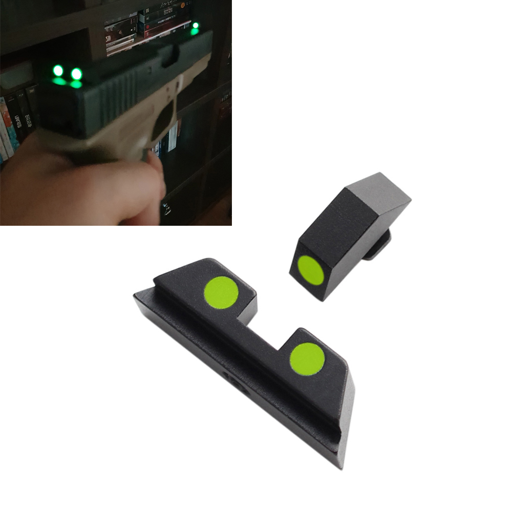 

Tactical Accessories Tactical Hunting Handgun Pistol Glow Sight Green Dot for Glock 17/19/22/23/24/26/27/33/34/35 In Day and Night Use