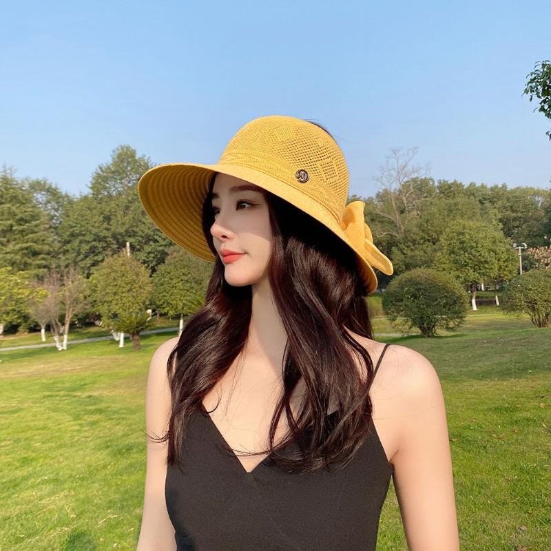 

Wide Brim Hats VISOR-Visor Cap Accessories Summer Bucket Hat Woman Ladies Straw Beach Sun VisorWide, Black