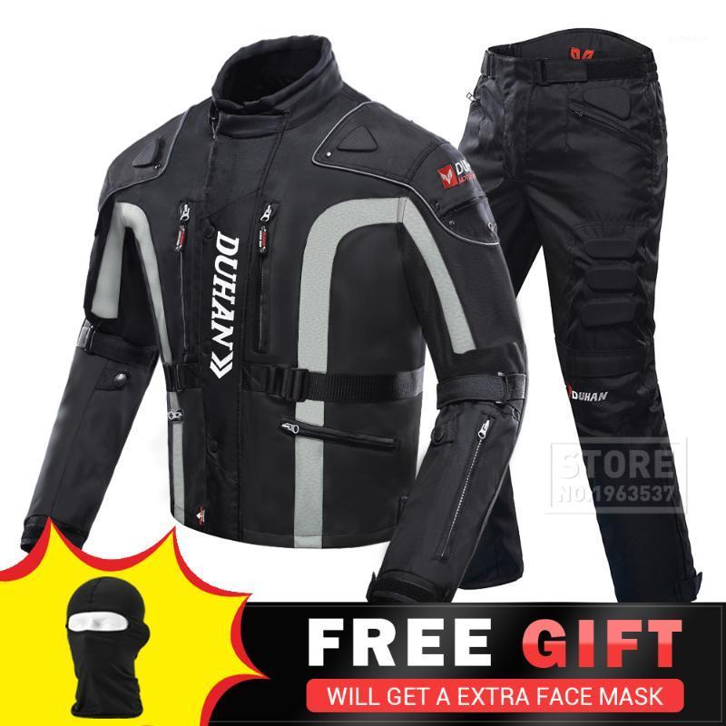 

Racing Jackets DUHAN Motorcycle Jacket Set Windproof Protective Gear + Pants Suit Hip Protector Riding Moto, Dk-02 blue pants