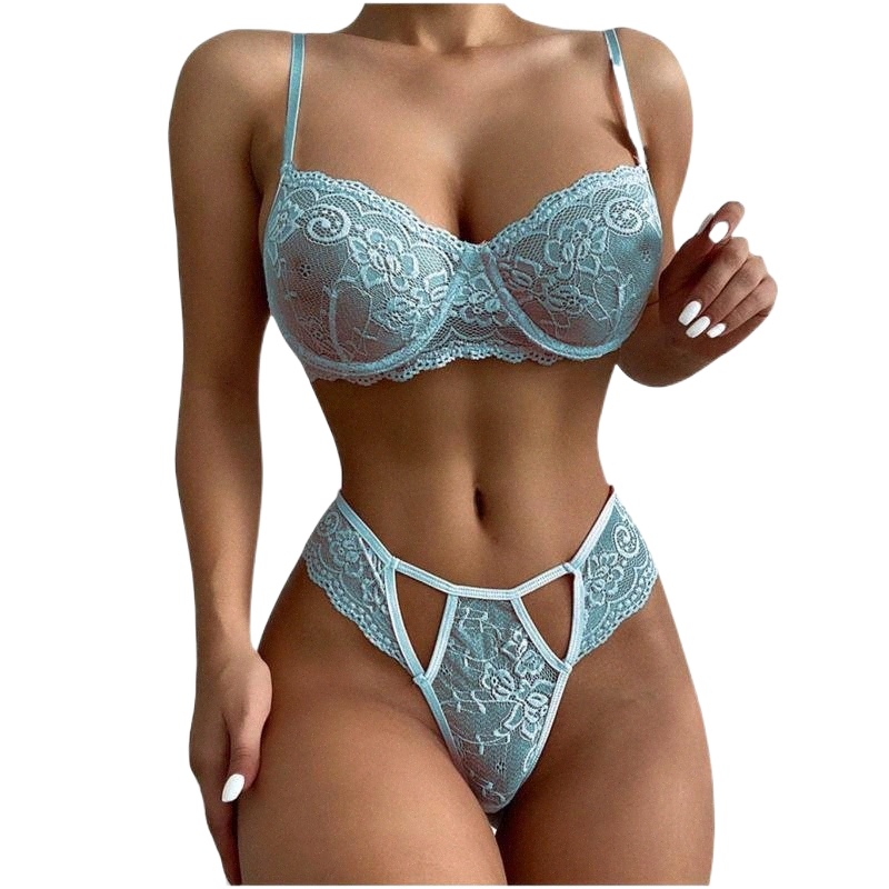 bras Sets Femme Sexy Lingerie Set Lace Transparent Bra Hollow Bralette Women Push Up Brassiere T Back Panties Backless V Neck D6qa#-image-790086983