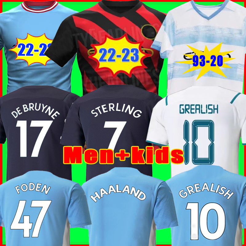 

21 22 23 SOCCER JERSEYS GREALISH HAALAND MANS CITIES MAHREZ G.JESUS fans player version DE BRUYNE FODEN 2022 2023 football tops shirts + kids kit sets uniform Boys youth, 4th men jersey