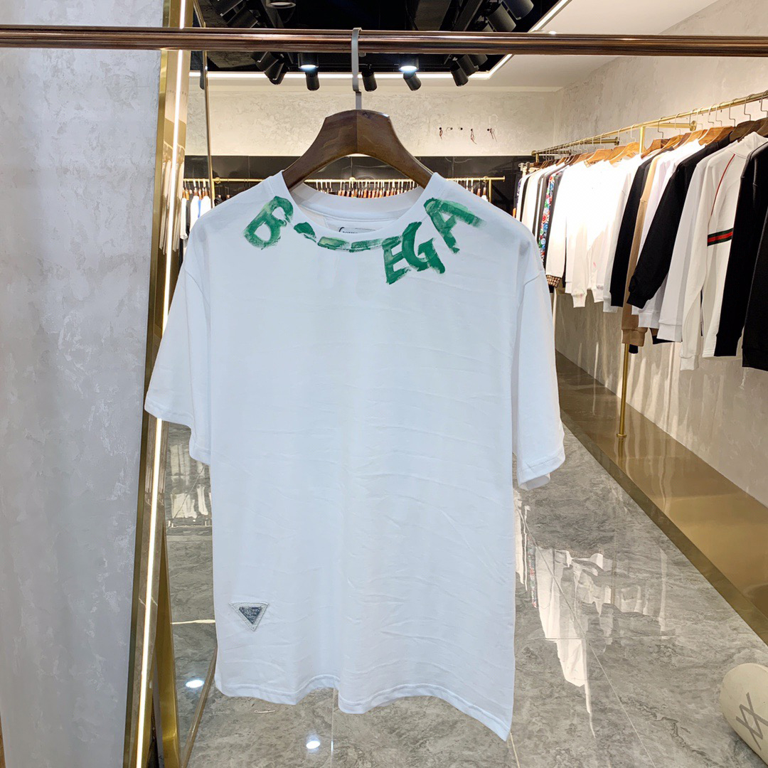 

2022 Men's Plus Tees & Polos High-end new Paris printed letter T-shirt sleeve Women's round collar short sleeve loose couple outfit men's half summer, Green