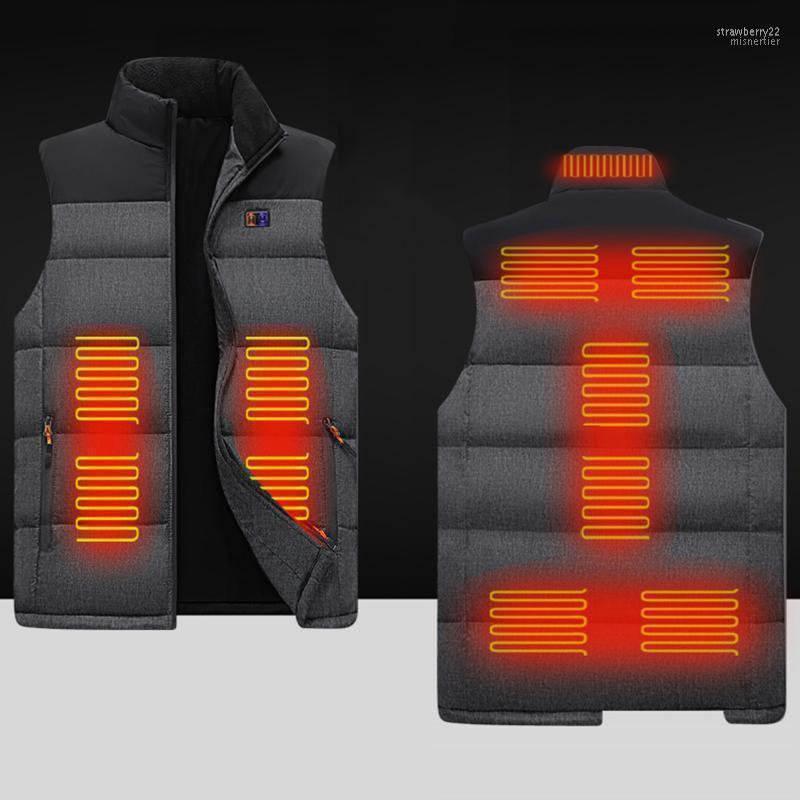 

Men's Vests 11 Heated Vest Zones Electric Jackets Men Women Sportswear Coat Graphene Heat USB Heating Jacket For Camping Stra22