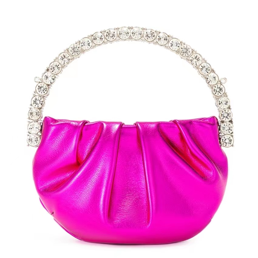 Sac de soirée designer femme sacs tendance de la mode ensemble diamant petit sac à main rond charme chaîne de conception de niche rose rouge à tr