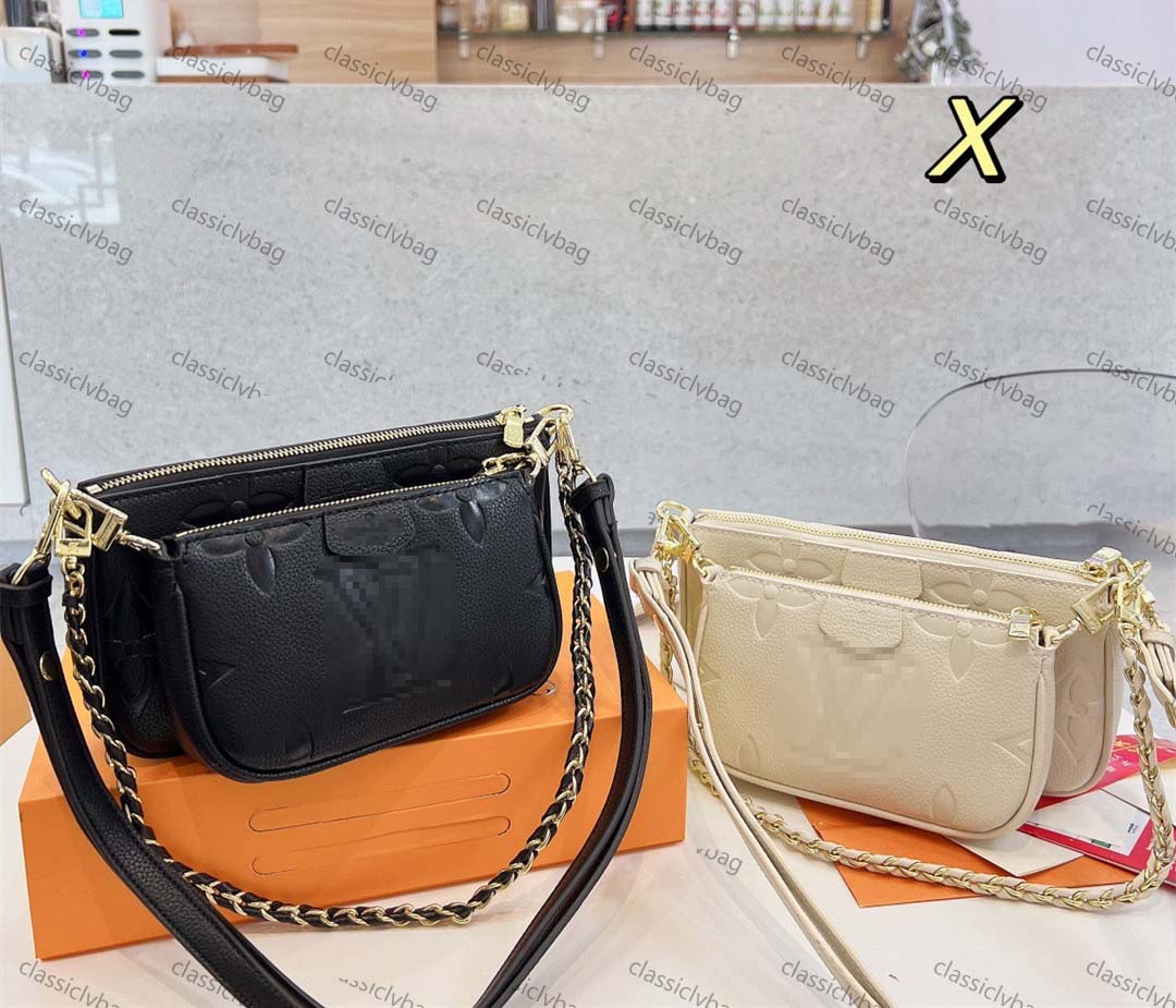 

2pcs/set new style set high qulity Designer bag embossing womens handbags MULTI POCHETTE ACCESSORIES crossbody handbag shoulder bags, Make up the difference