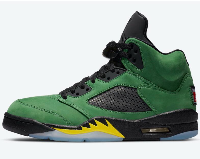 Shoes Mens Jumpman 5 V 5S SP Oregon Ducks Retro Basketball Shoe Top Quality Sports Sneakers Color Apple Green Black colorways 36-47.5