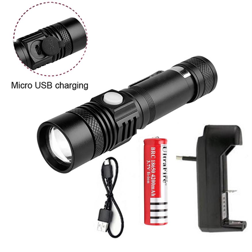 

12W 1800Lm CREE XM-L T6 Focus Adjust Zoom Led Mini Flashlight Torch 18650 Li-ion Battery Charger 209z