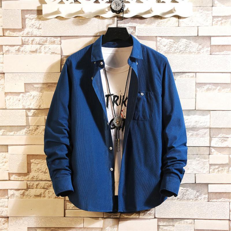 

Mens Summer Fashion Shirts Casual Long Sleeve Monochrome Loose Blouse Men's, Black
