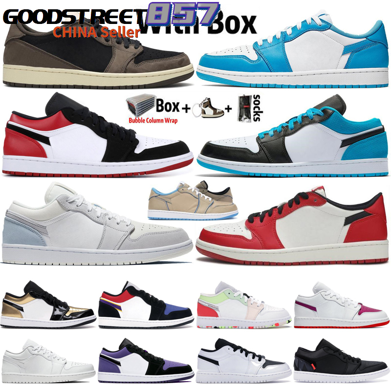 

Jumpman Low 1 TOP 3 OG UNC Travis Scotts 1s Mens Basketball Shoes Obsidian Paris Hyper Royal Black Toe Women Trainers Sports Sneakers, 16