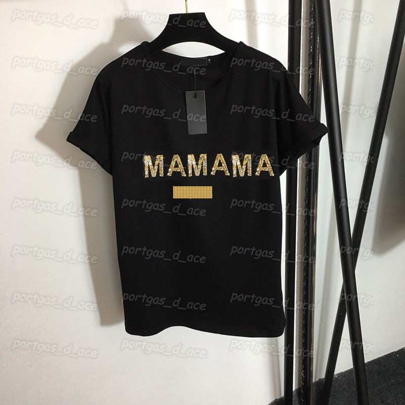 

Studded Lettering T Shirts Womens Loose Short Sleeved Tops Vintage Summer Casual Tops Tees for Women, Black #20205935