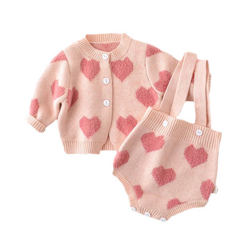 

Clothing Sets Lawadka 3-24M Born Baby Set For Girls Clothes Autumn Winter Knitted Romper And Coat 2Pcs Love Infant 2022Clothing, Purple