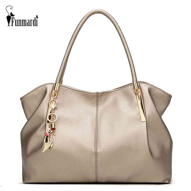 

Funmardi 2022 Luxury Handbags Pu Leather Women s Brand Designer Top-handle Ladies Shoulder Female Bag Wlhb1778, Gold