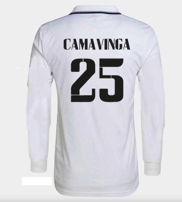 HAVELUSURY Benzema Vini Jr Jerseys de football à manches longues à manches longues Tchouameni 22 23 champions finaux Kroos Alaba Real Madrids Foo