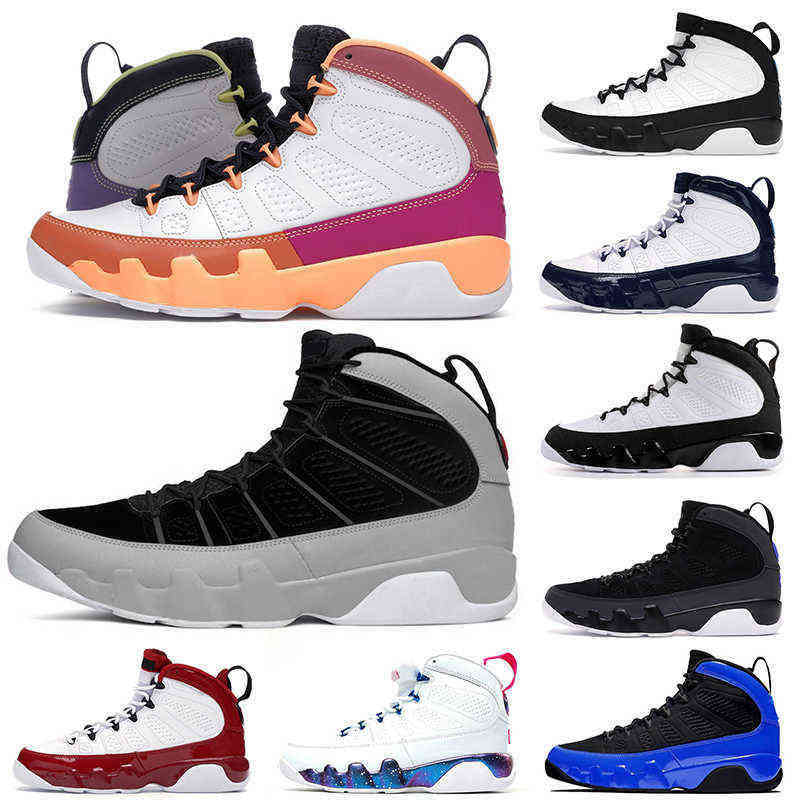 

Design 9s Bred Mens Basketball Shoes Particle Grey Space Jace University Blue Racer Blue- Reflective Outdoor Men Sports Sneakers 8540