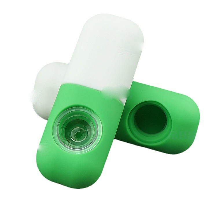 

silicone pipe Pill-shaped colorful spoon heady hand smoking Pills pipes with glass bowl for tobacco