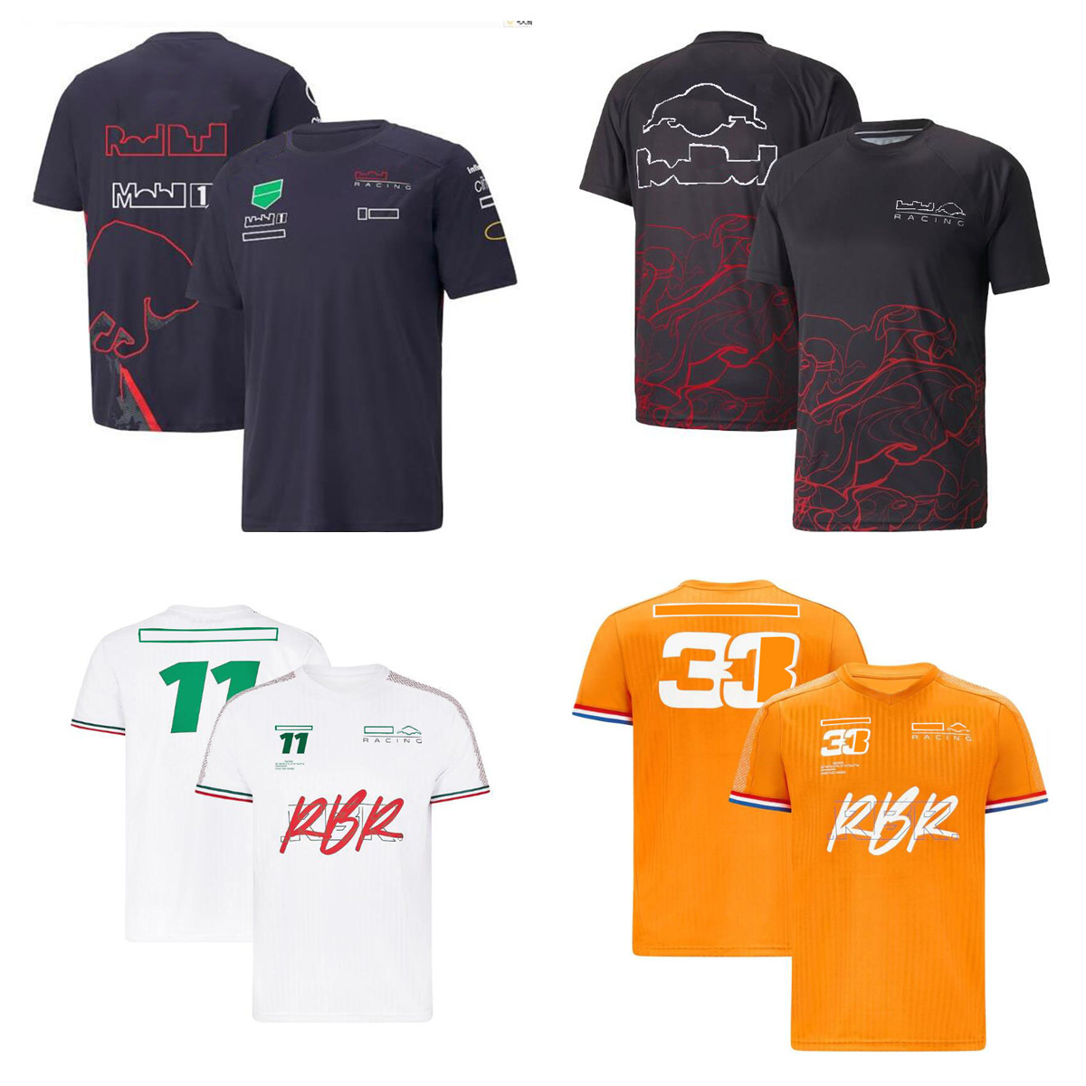 

F1 Formula One T-shirt summer team round neck short sleeve same style customization