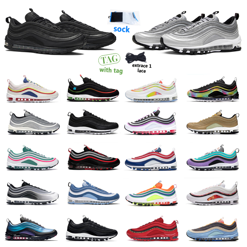 

UNC 97 Runnning Designer Shoes women and men Triple white black Sean Wotherspoon Star and Metallic Gold Red Leopard Bright Citron, #22