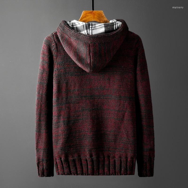 

Men' Sweaters Style Japan Winter Thicken Fleece Sweater Mens Long Sleeve Double Breasted Hooded Pullover Casual Knitting Plus Size Mari22, Blue