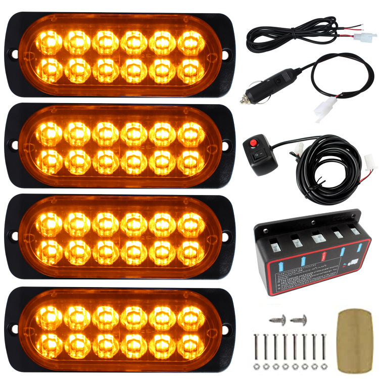 

4x12LEDs car strobe warning flashing grille light with hight brightness LEDs .