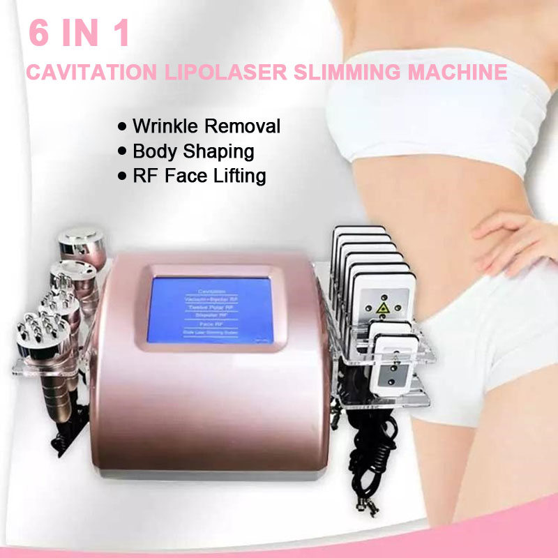 

Ultrasonic 40K Cavitation Vacuum RF Slimming Machine Laser 8 Pads Therapy Body Suction Adipose Skin Tighten For Home Use