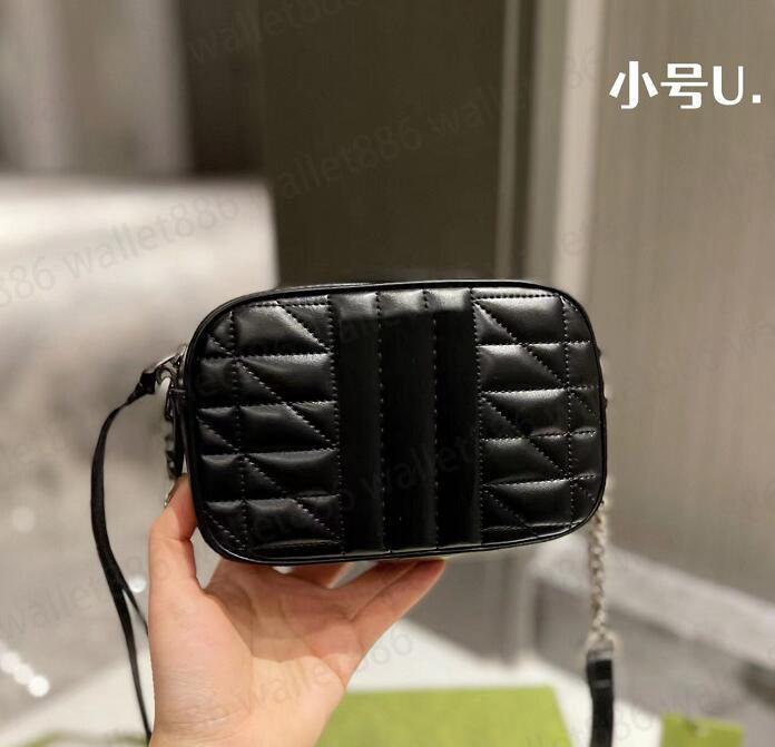 

Top Quality Designer Bags Woman Fashion Famous Brands handbag Lady Genuine Leather Black White Gray Marmont Cross Body Bag, Black(18*12cm)