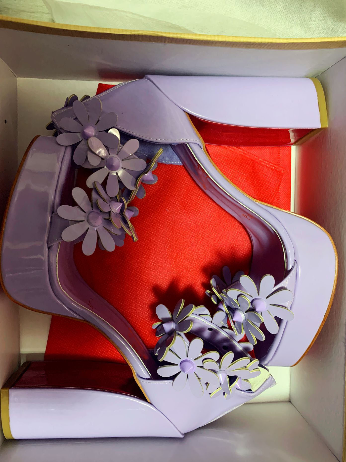 

Elegant Ladies studded Daisy Spikes flowers Alta sandals leather slingback Red Shoes heel sandal fashion women sandalss spikes party wedding 35-43