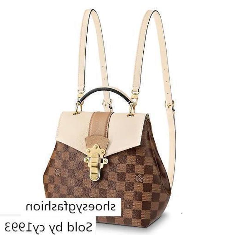 

Designer N42259 Clapton Backpack Women White Brown Creme Backpacks Luggage Shoulder Bags Handbags Belt Bag, Picture shows