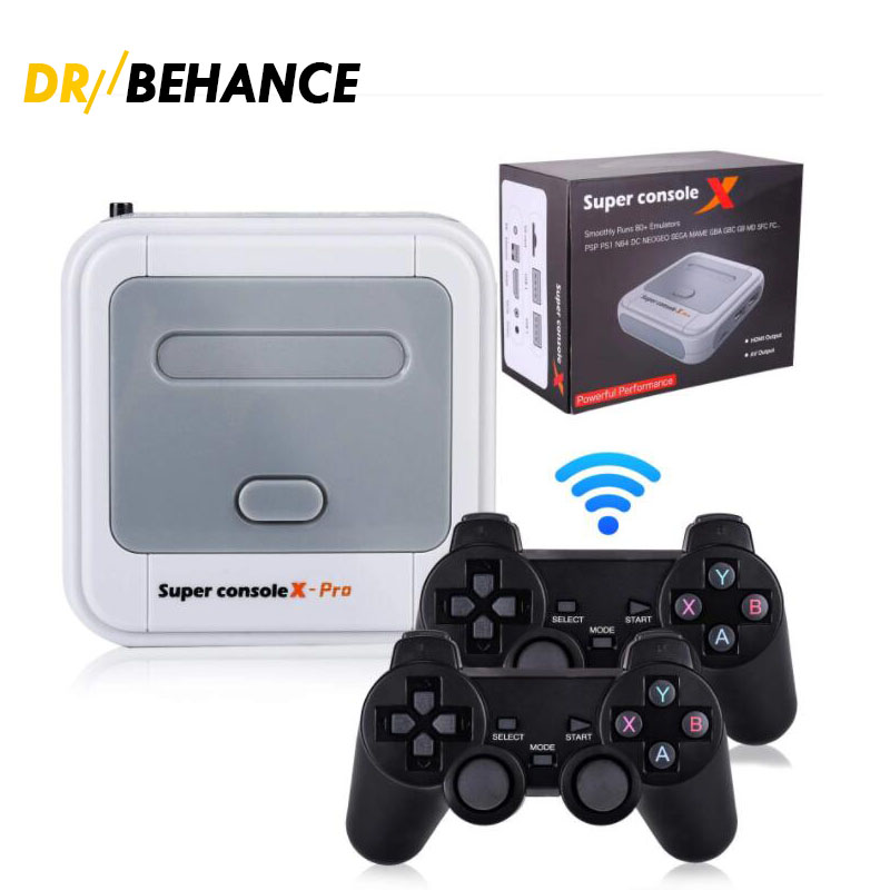 

Super console x pro HD 4K HDTV Output 64G Mini Portable Arcade Kids Retro Game Emulator Consoles can store 50K Games Free