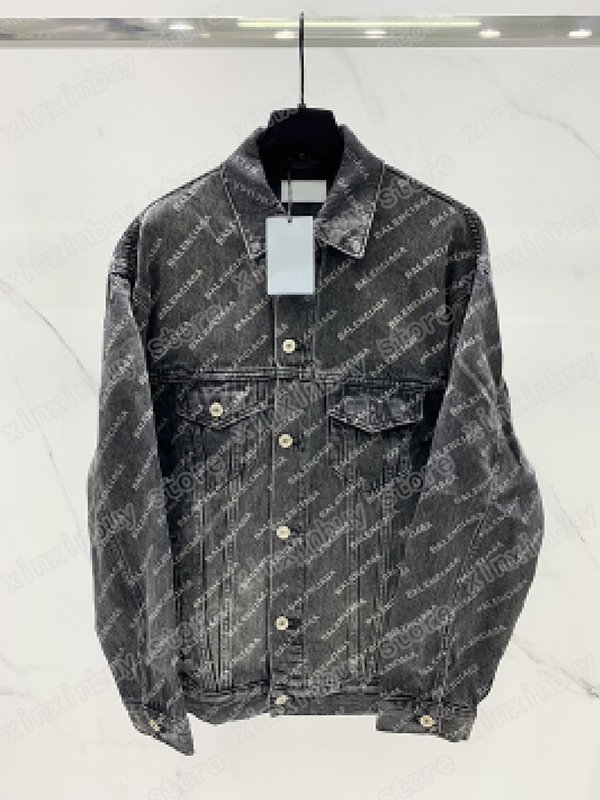 

22ss Designers Denim Jackets Men Women DESTROYED tie dye Jacquard letter Lapel Neck Streetwear white blue black S-XL, Multi