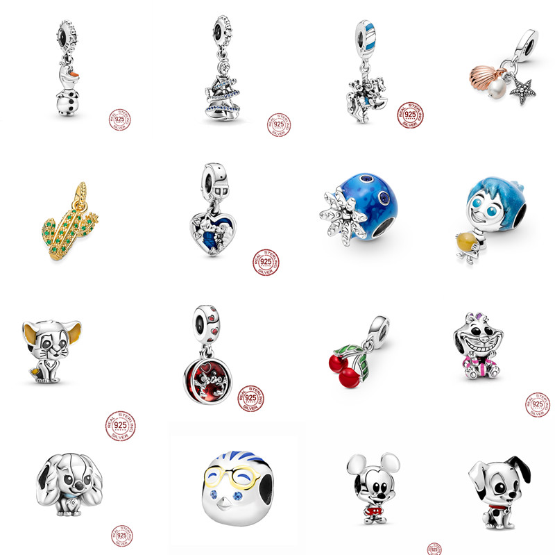 Nouveau Designer S925 Sterling Argent Perles Lâches De Luxe Amour Perlé Bracelet Original Fit Pandora Charms DIY Accessoires De Mode Chien Souris