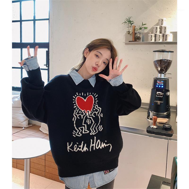 

Women' Sweaters Women Sweater Autumn Winter Letter Love Loose All-Match Knitting Lazy Style Pullover Chic Top0925, Beige