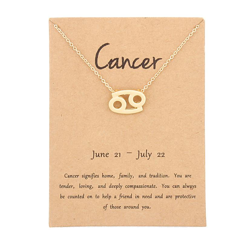 

Chokers Cancer 12 Constellation Pendant Necklaces Virgo Necklace Birthday Gifts Message Card For Women Girl Jewelry