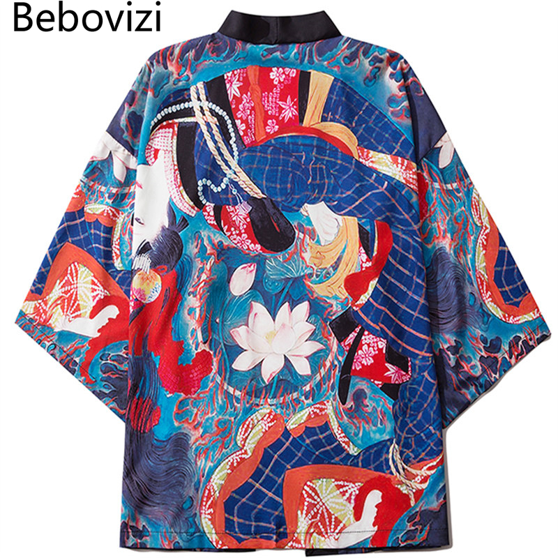 

Summer Women Clothing Jacket Shirt Male Traditional Yukata Haori Japanese Style Print Thin Kimono Cardigan Tops Korean Hanbok