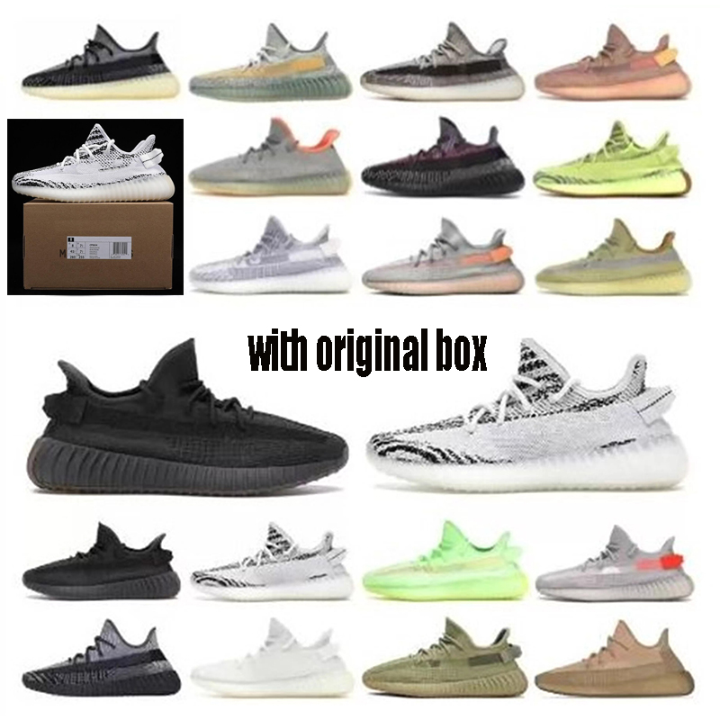 

designer sneaker Sports running shoes men mesh soft breathable 3M black static reflective shoe with original box V2''YEEZIES''350'' shoes