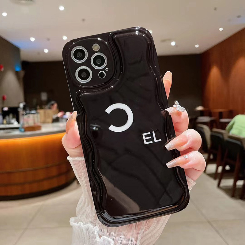 

Shockproof Phone Case Designer Phones Cases For IPhone 11 12 13 Pro Promax Brand C Classic Simple Classic Simple White Black Wave Airbag, No.1