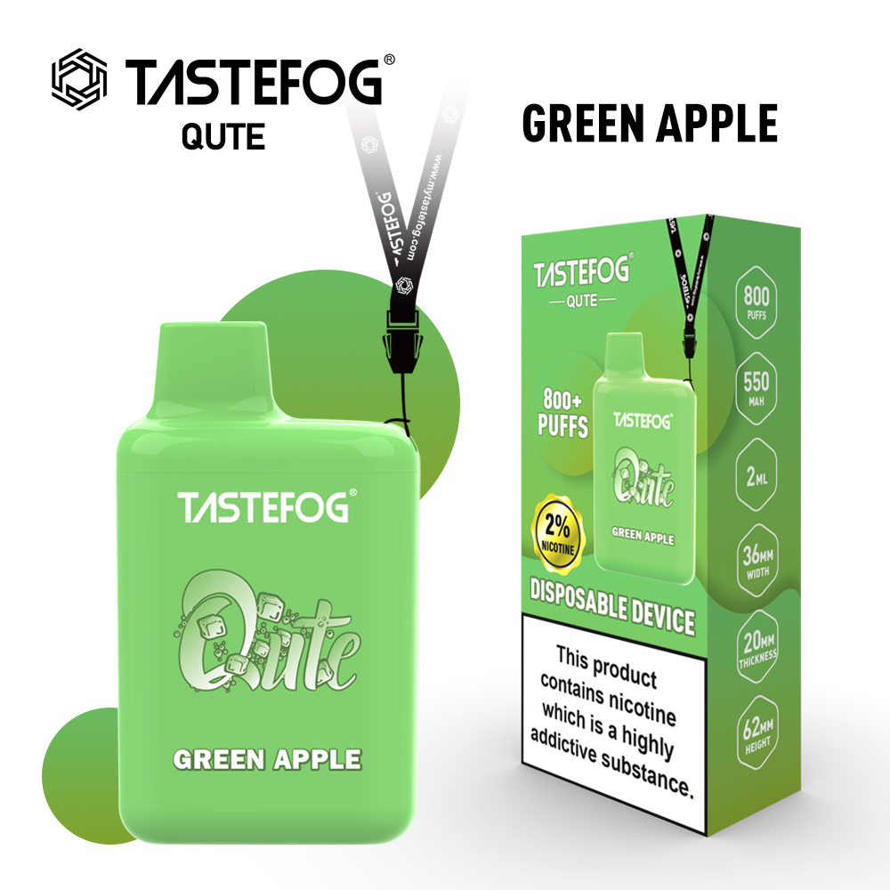 Tastefog Qute 800puff disposable vape with 2% e-liquid amazing 10 flavors in stock