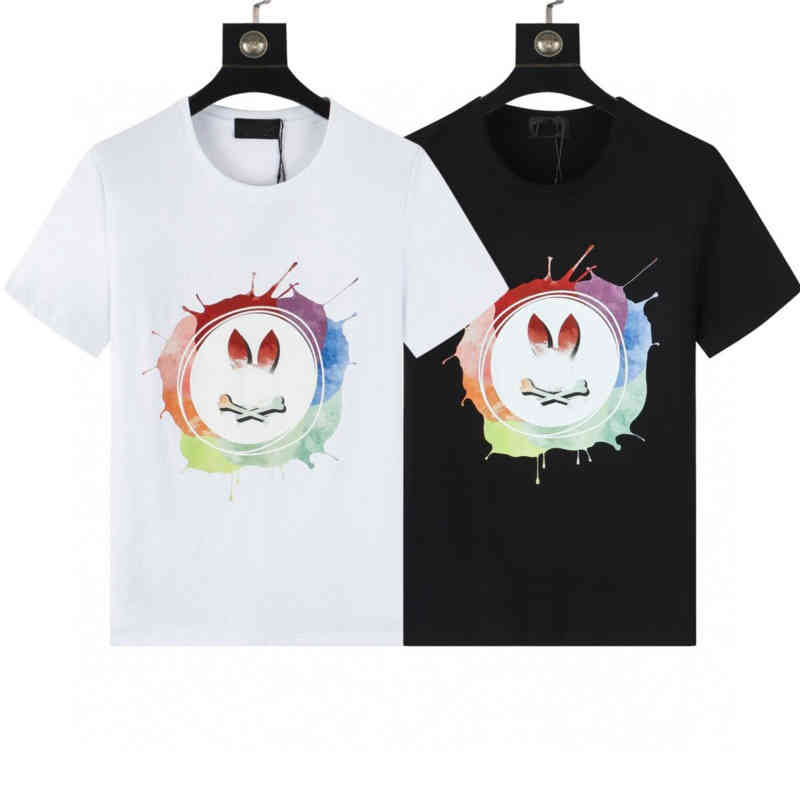 

Summer Men's t shirt Printed Micro Label Ghost Rabbit Tops Short Sleeve Round Neck TShirt Luxury Designer tshirts Buny Pattern Tee Fashion Men and Women Shirts PB022, White