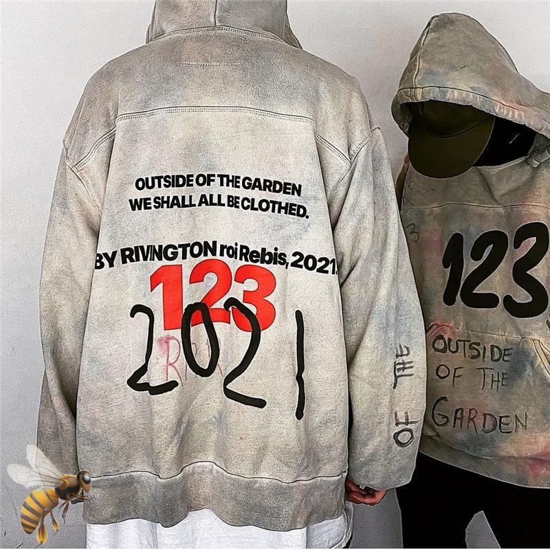 

Men's Hoodies & Sweatshirts Hoodie Men Women Hihg Quality Heavy Fabric Puff Pastry Print Sweater Oversized SweatshirtMen's