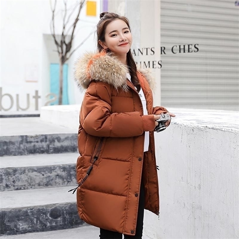 

Winter jacket women coats fur collar hooded zippers parkas women down jackets coats long warm casual tops female coats 201127, Beige