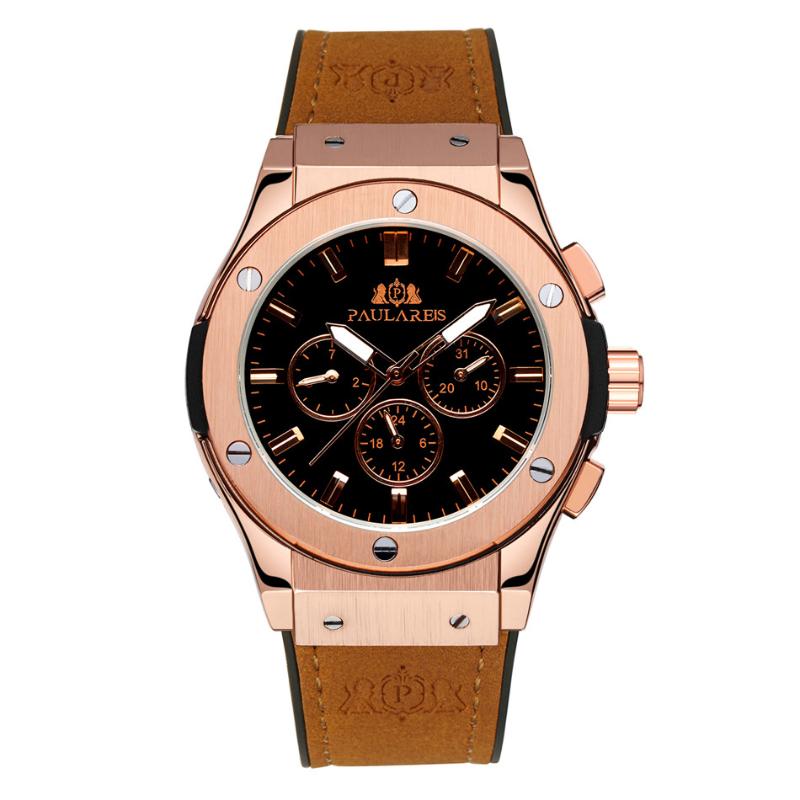 

Wristwatches Drop Mens Watches Top Automatic Watch Glod Genuine Leather Military Mechanical Wristwatch 30m WaterproofWristwatches Wristwatch, Black 2