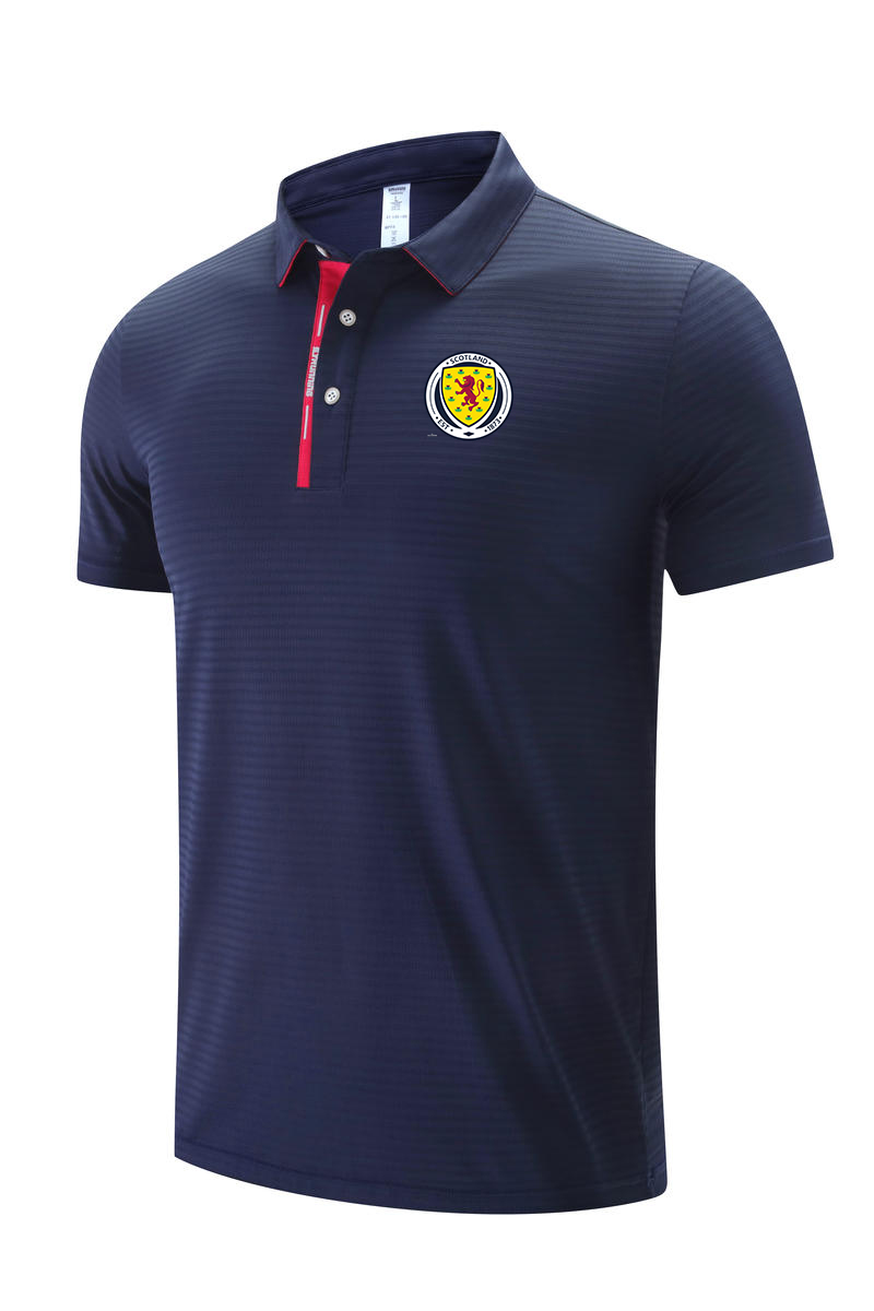 

22 Scotland national football team POLO Soccer Fans shirts for men and women in summer breathable dry ice mesh fabric sports T-shirt LOGO can be customized, No 8