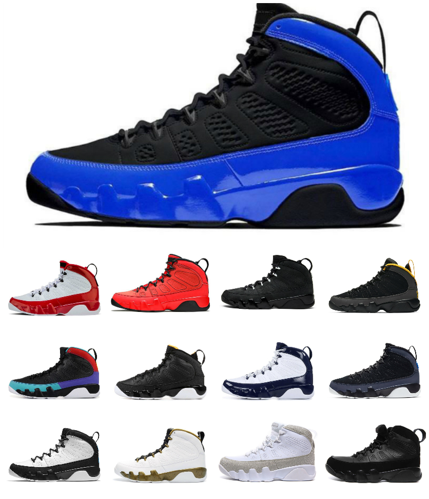 

Jumpman Chile Red 9s mens basketball shoes Dark Charcoal bred patent university pearl blue white gym red OG Space Jam dream it fashion Sneakers men sports trainers, Box
