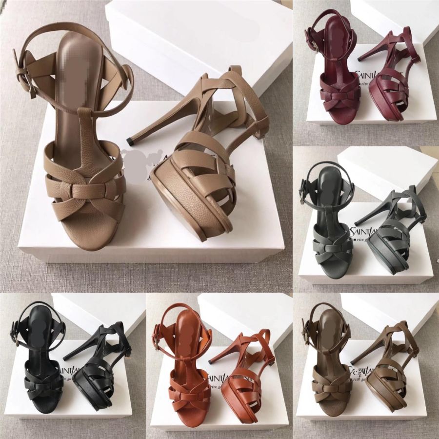 

Italy designer Tribute high-heel sandals Party Dance Shoe Sexy 10cm suede women' metal buckle thick heel wome' shoes slippers Litchi grain cowhide series AAA+, Shoes boxes sl original logo