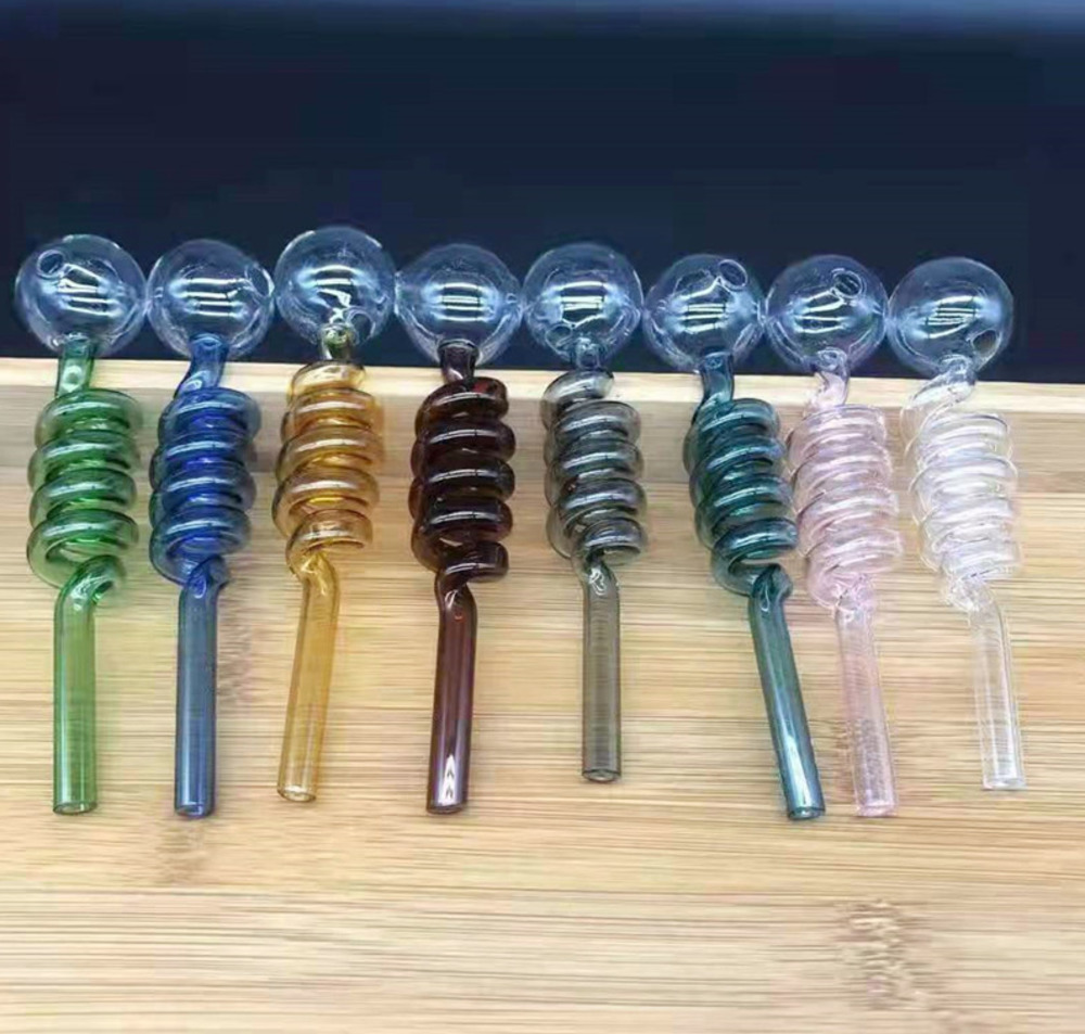 

High borosilicate Glass Pipe somking handicraft transparent with various colors cigarette accessories random color