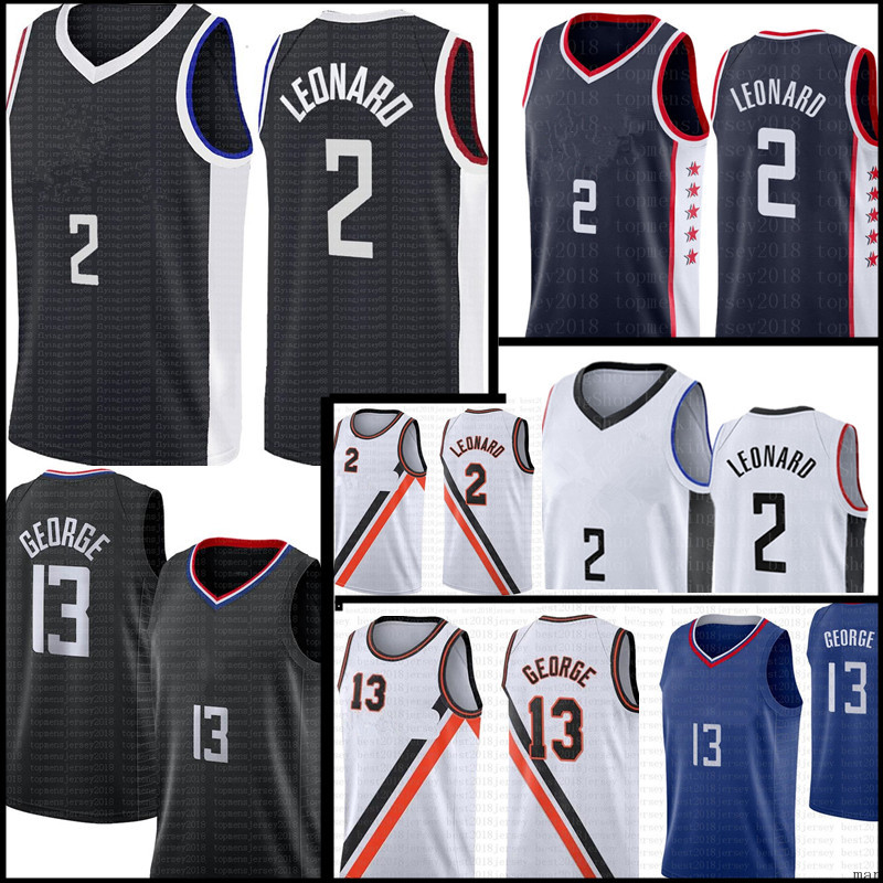 

Kawhi 2 black Leonard Jersey Paul 13 George Basketball Jerseys man High quality Embroidery Logos