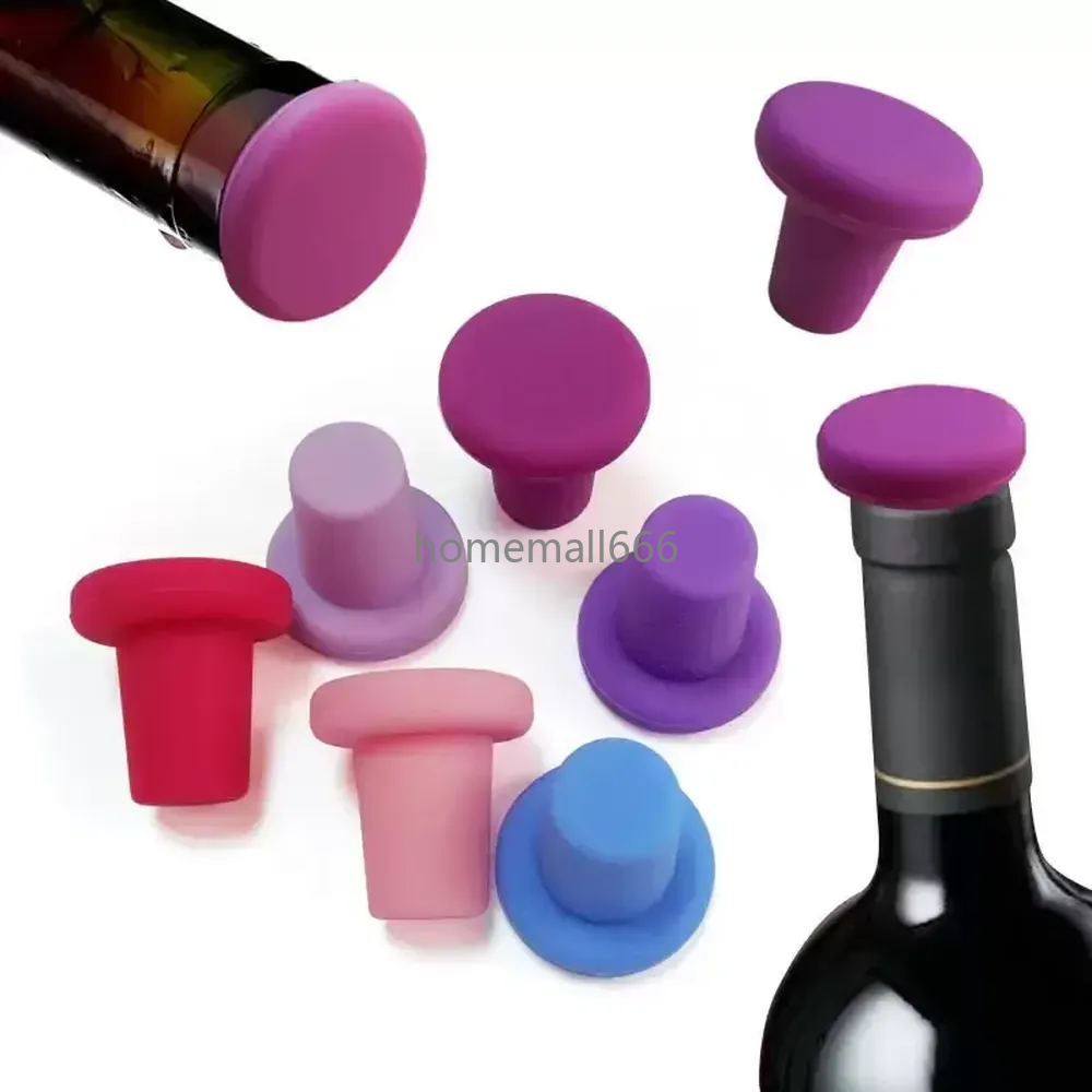 

New 9 Colors Bottle Stopper Caps Family Bar Preservation Tools Food Grade Silicone Wine Bottles Stopper Creative Design Safe Healthy