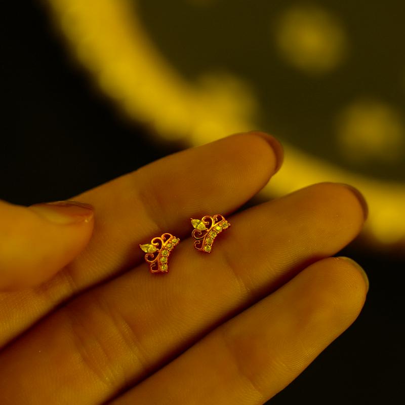 

Stud Sterling Silver Court Style Simple Inlaid Crystal Crown Earrings Women Classic Vintage Party Dress Up Jewelry GiftStud