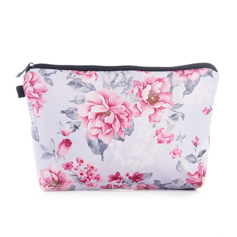

10pcs Cosmetic Bags Women Polyester Rose Floral Prints Protable Travel Makeup Bag Mix Color, Multi