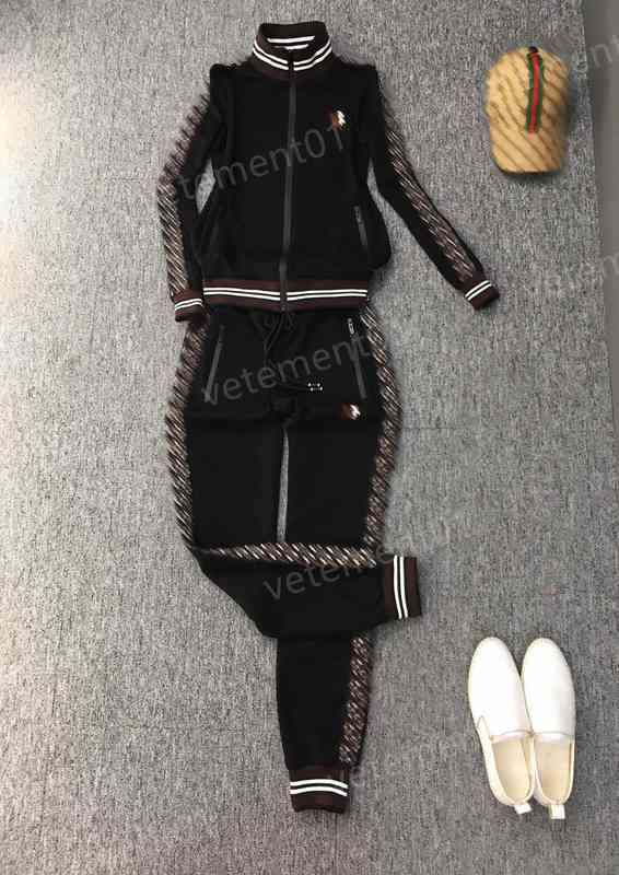 

Womens Two Piece Pants The Fashion Brand' Classic Black Webbing Zip-up Jacket With Logo-print Trousers 2 Piece Sets Luxury Designer Tracksuits, 11